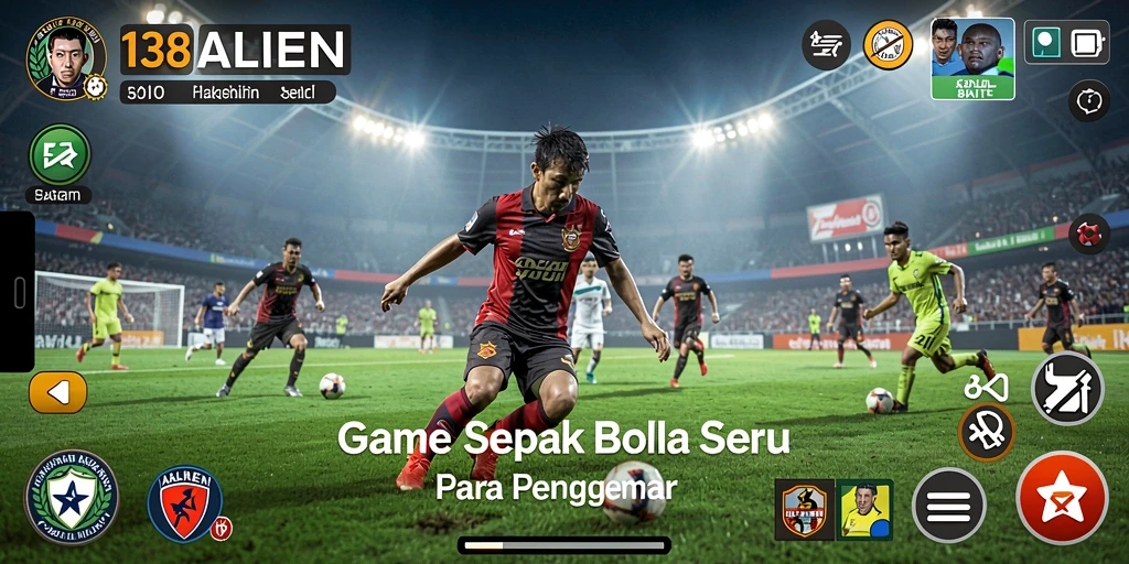 Tangkapan layar dari gameplay <strong>138ALIEN</strong> menunjukkan momen epik di lapangan sepak bola.