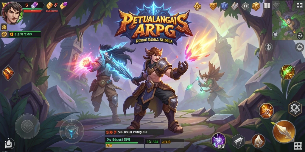 Screenshot menunjukkan pertarungan epik dalam game ARPG 8II.