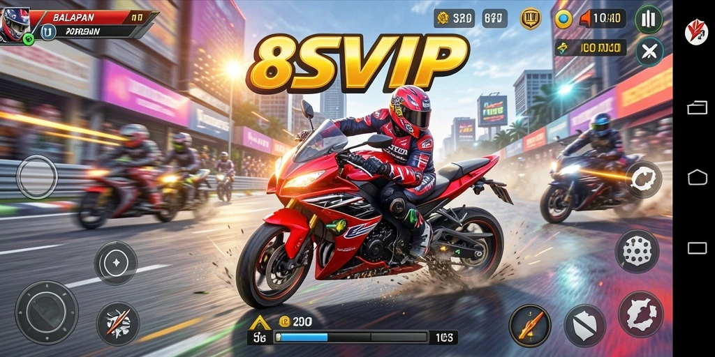 Tampilan seru balapan motor di 8SVIP.