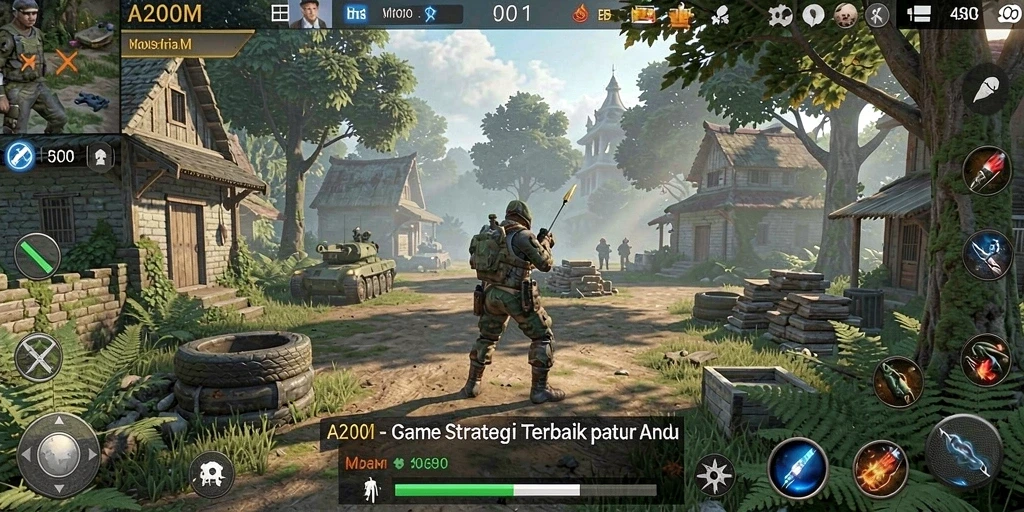 Tampilan gameplay A200M yang intens dan strategis.