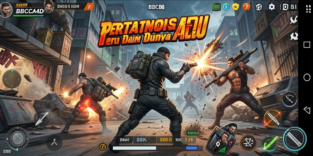 Screenshot gameplay BBCA4D menampilkan pertarungan mendebarkan dan grafis memukau.