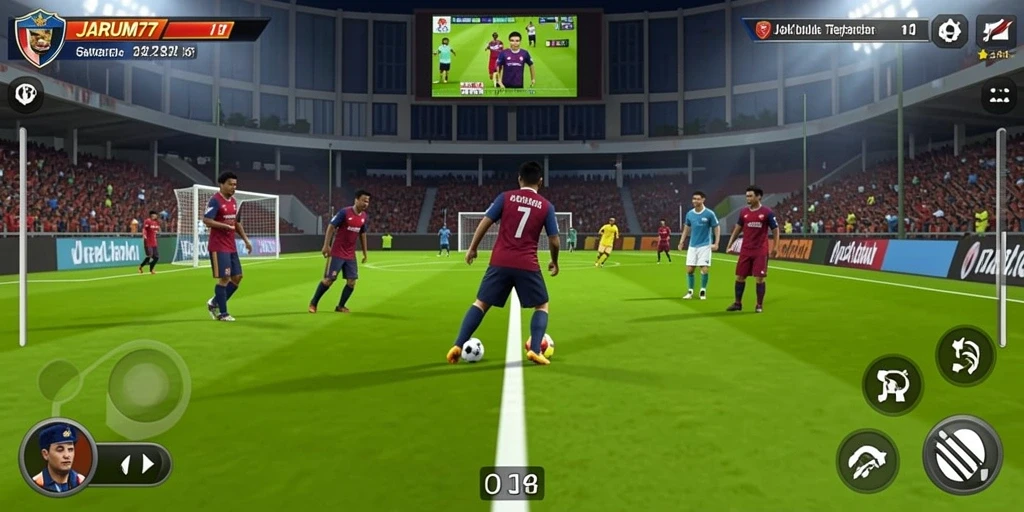 Tampilan gameplay menarik dari <strong>JARUM77</strong> di lapangan sepak bola.