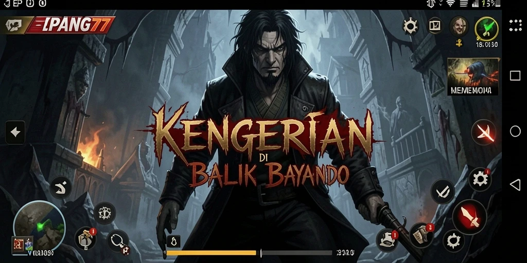 Screenshot gameplay menunjukkan suasana mencekam di JEPANG77.