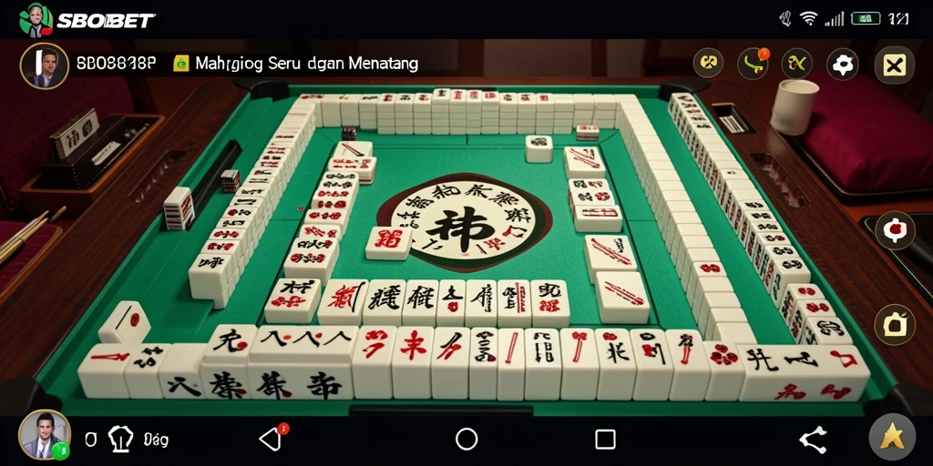 Tampilan gameplay SBOBET menunjukkan keseruan bermain Mahjong secara langsung.